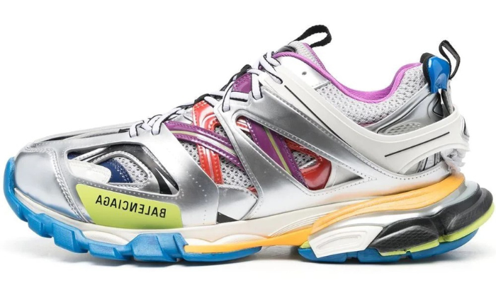 Track metallic panelled sneakers